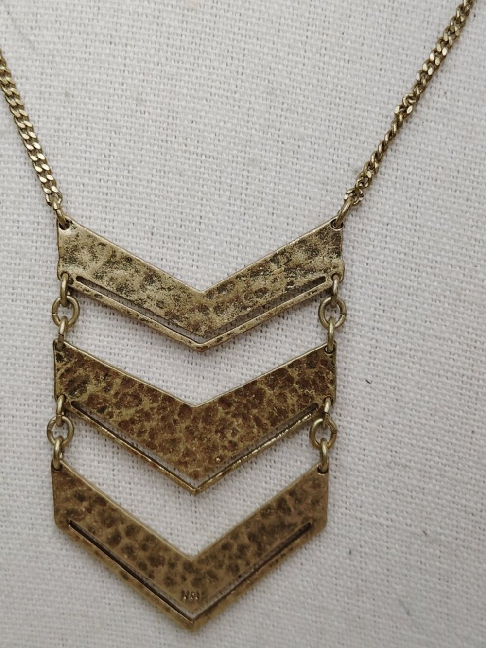 Silpada Chevron Plunge Hammered Brass Long Necklace – 28" Style KRN0042
